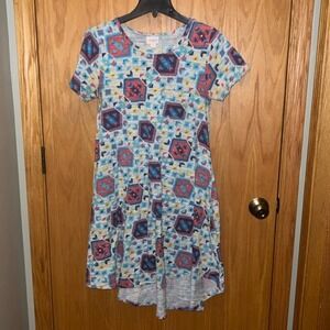 LuLaRoe XS Casual Carly Dress Geometric‎ Print Short Sleeve Knee Length